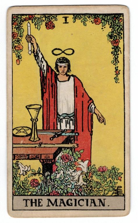 Magician Tarot Card Meaning The Magician Tarot Card, Magician Tarot Card, Magician Tarot, The Magician Tarot, Rider Waite Tarot Decks, Tarot Significado, Rider Waite Tarot, Tarot Cards Art, Rider Waite