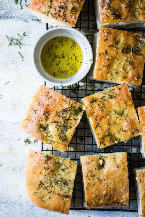 Easy Focaccia Bread Recipe, Rosemary Focaccia Bread, Rosemary Focaccia, Focaccia Bread Recipe, Panini Sandwiches, Focaccia Bread, Sandwich Bread, Bread Rolls, Homemade Bread