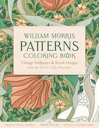 William Morris Patterns: A Coloring Book of Vintage Wallpaper and Textile Designs from the Arts and Crafts Movement (Vintage Coloring Books) William Morris Patterns, Vintage Coloring Books, Nature Motifs, William Morris Designs, Textile Designs, Relaxing Activities, British Art, Nature Inspired Design, Arts And Crafts Movement