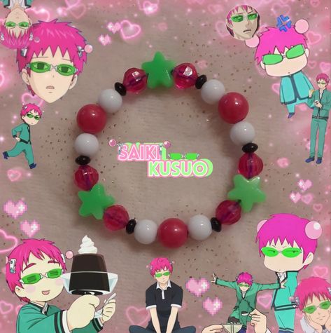 i think it turned out pretty neat ngl Saiki Perler Beads, Saiki K Perler Beads, K Bracelet, Saiki K, Saiki Kusuo, Perler Beads, Turn Ons, Bracelet, Beads