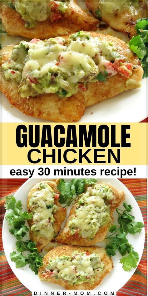 Dinners With Guacamole, Recipes With Guacamole, Chicken With Guacamole, Chicken And Guacamole, Chicken With Guacamole Meals, Chicken Guacamole Sandwich, Chicken Guacamole, Chicken Guacamole And Bean Tostadas, Easy Mexican Recipes