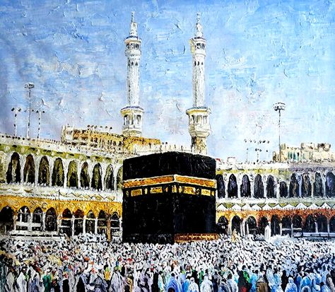 Kabaa Paintings, Surah Calligraphy, 5 Pillars Of Islam, Justice Tattoo, Eid Mubarek, Pilgrimage To Mecca, 5 Pillars, Pillars Of Islam, Mosque Art