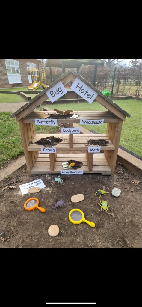 Insect Project, Insects Kindergarten, Lakehouse Ideas, Preschool Garden, Playground Ideas, Play Yard, Small World Play, Reggio Emilia, Ecosystem