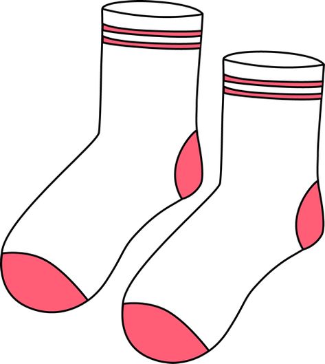 Pair of White and Pink Socks Socks Clipart, Socks Illustration, Socks Drawing, Pants Drawing, Winter Activities Preschool, Dr Seuss Week, File Folder Activities, Smash Journal, Shapes Preschool