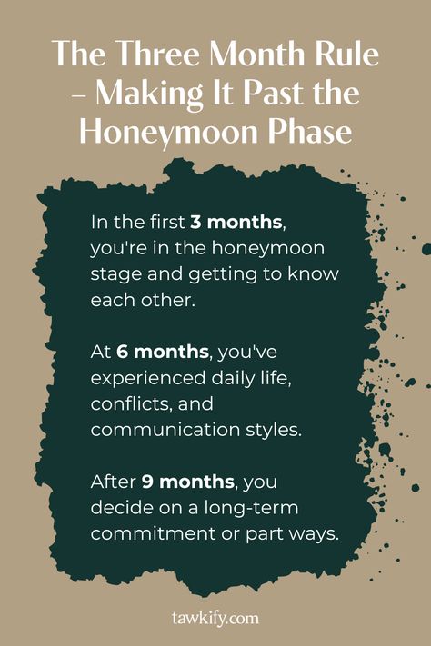 What is the 3-month rule for dating? Read this article to find out what it is and if you should implement it in your own dating life. 3 Day Rule Dating, 3 Month Rule Relationship, 3 Day Rule, Honeymoon Stage, Moving Too Fast, Honeymoon Phase, Dating Rules, Getting To Know Someone, Moving In Together