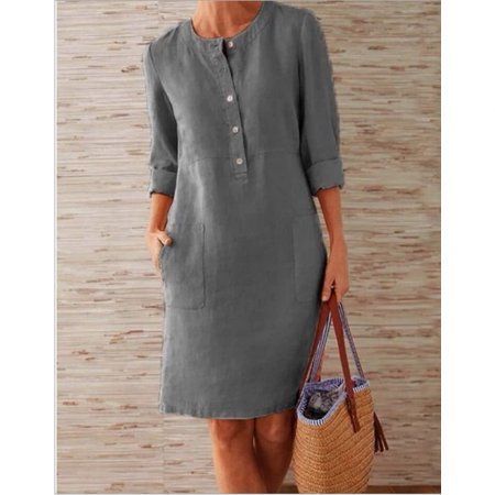 c5cc17e395d3049b03e0f1ccebb02b4ddesc52578887ri Long Sleeve Dress Design, Sleeve Dress Design, Midi Dress Winter, Summer Linen Dresses, Round Neck Dresses, Crewneck Dress, Long Sleeve Maxi, Midi Length Dress, Cotton Skirt