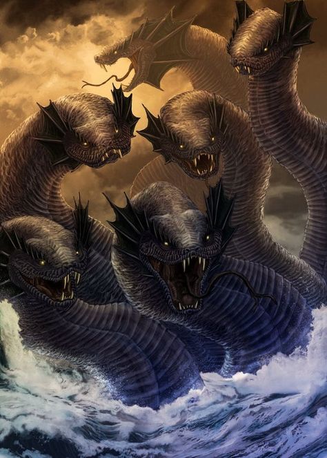 Tales of the Other Realm - Hydra - Page 1 - Wattpad Tiamat Dragon, Sea Serpent, Greek And Roman Mythology, Beautiful Dragon, Mythical Beast, Roman Mythology, Wow Art, Mythological Creatures, Greek Myths