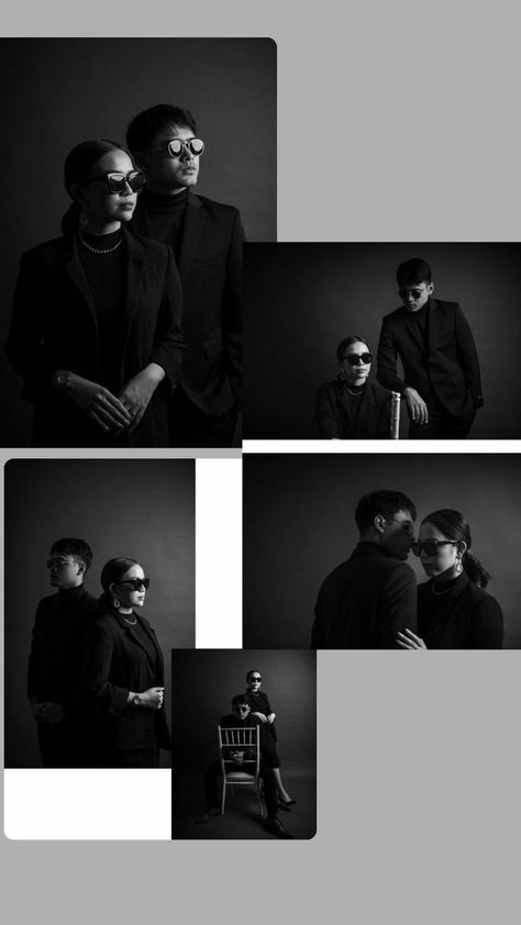 Black Outfit Prewedding, Black Prewedding Photo Ideas, Black And White Prewedding, Mafia Couple Photoshoot, Black Outfit Couple Photoshoot, Prewedding Mafia, Prewed Mafia, Mafia Photoshoot, Prewedding Photography Studio