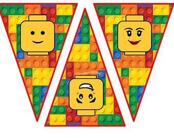 Lego Face Banner Lego Classroom Theme, Lego Party Games, Lego Invitation, Lego Party Decorations, Lego Classroom, Lego Faces, Tinkerbell Party Theme, Lego Letters, Lego 5