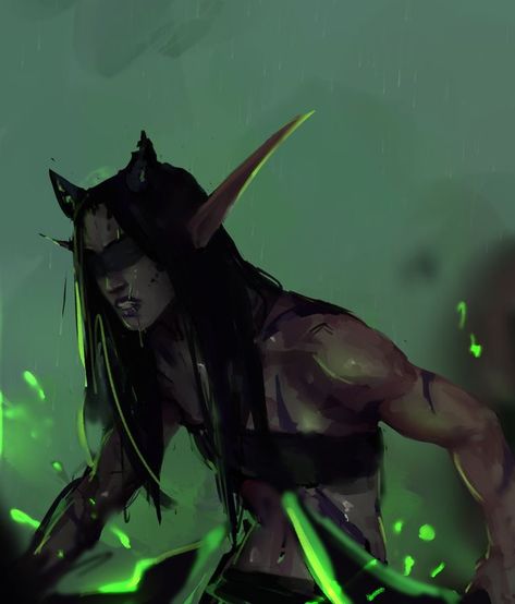 Illidari Night Elf Kaldorei Demon Hunter Daily World of Warcraft Art Board ^^ // Blizzard // wow // Hearthstone // Geek  #Worldofwarcraft #WarcraftArt #Geek #Wow #hearthstone  #BlizzardArt #art Wow Of Warcraft, Illidan Stormrage, Warcraft Characters, Blood Elf, Elf Art, Warcraft Art, Night Elf, Alien Concept Art, Fantasy Races