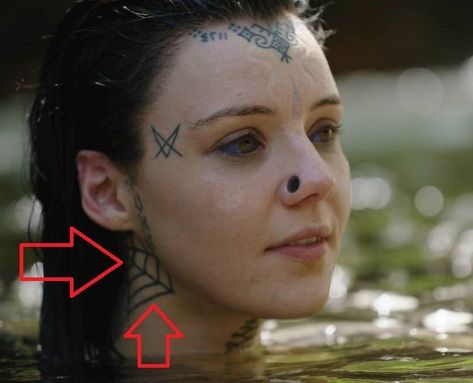 Grace Neutral's 103 Tattoos & Their Meanings 2 Under Chin Tattoos Women, Grace Neutral Tattoo, Neutral Tattoo, Snow White Tattoos, Hannah Tattoo, Grace Neutral, Black Panther Tattoo, Barbed Wire Tattoos, Swan Tattoo