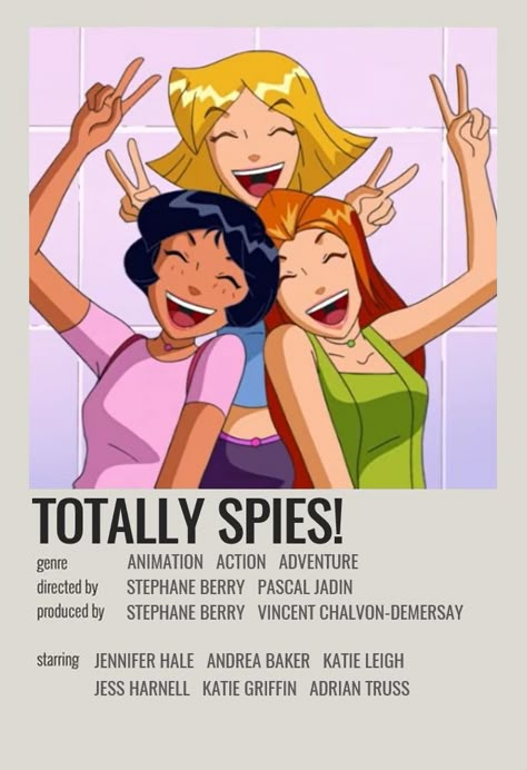 Totally Spies Poster Vintage, Totally Spies Poster, Totally Spies Wallpaper, Total Spies, Totally Spies Aesthetic, Minimalist Polaroid Poster, Old Cartoon Shows, Alluka Zoldyck, Movie Card