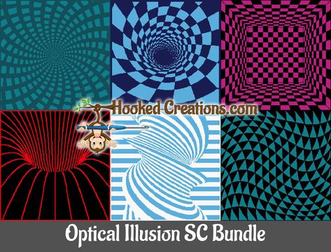 Hooked Creation TSS (Tunisian) Graphghan Crochet Patterns Optical Illusion Crochet, Illusion Crochet, Illusion Knitting, Graphghan Crochet, Beaded Lighter, Crochet Afghan Patterns, Afghan Stitch, Crochet Mermaid Tail, Crochet Graphs