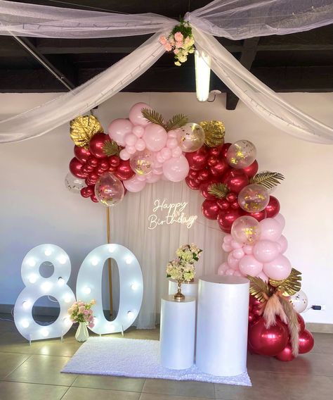 Hello Kitty Birthday Party Ideas Food, 80th Birthday Party Decorations, 80th Birthday Decorations, Hello Kitty Birthday Party, Simple Birthday Decorations, Arch Decoration, Arch Decoration Wedding, 80th Birthday Party, Hello Kitty Birthday