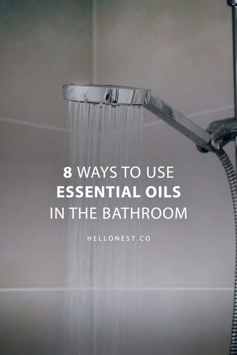 8 Ways to Use Essential Oils in the Bathroom | Hello Nest Peppermint Shake, Daily Shower Spray, Ways To Use Essential Oils, Thyme Oil, Cleaning Stuff, Hello Glow, Shower Oil, Natural Cleaning, Diy Cosmetics