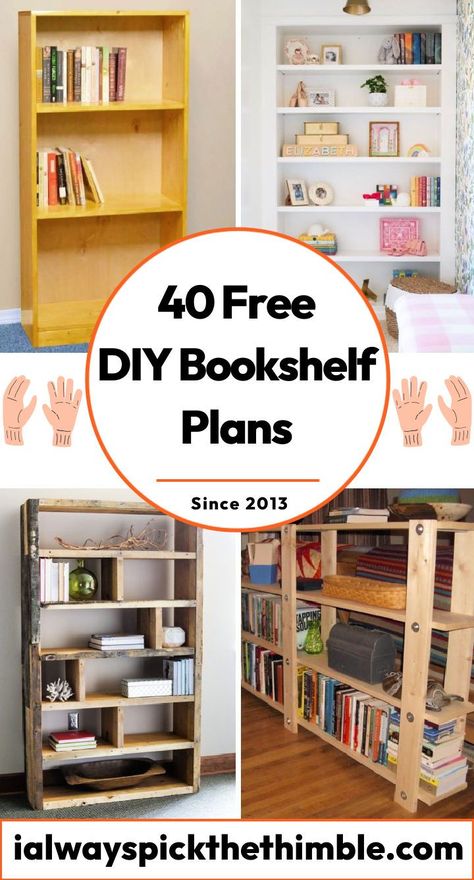 Bookshelf Building Ideas, Diy Shelf Unit How To Build, How To Make A Book Shelf Diy, Wooden Bookshelf Ideas, Diy Bookshelf Desk, Easy Diy Bookcase, Diy Wood Bookcase, Wooden Bookshelf Diy, How To Build A Bookcase