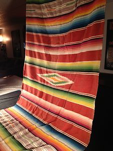 Vintage 1940's Serape Mexican Saltillo Blanket Southwest Style Decor, Mexican Serape Blanket, Stucco House, Mayan Textiles, Southwest Colors, Serape Blanket, Mexican Serapes, Stucco Homes, Mexican Blanket