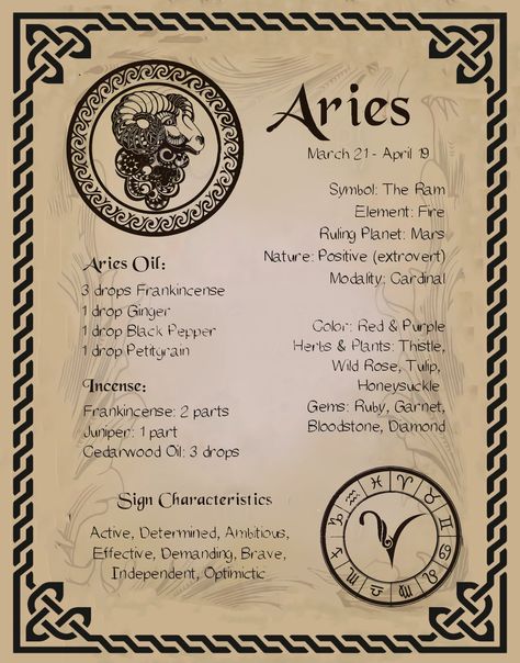 Aries Book Of Shadows, Herbs For Aries, Witchcraft Websites, Arte Aries, Aries Aesthetic, Aries Zodiac Facts, Aries Astrology, Signs Astrology, Wiccan Magic