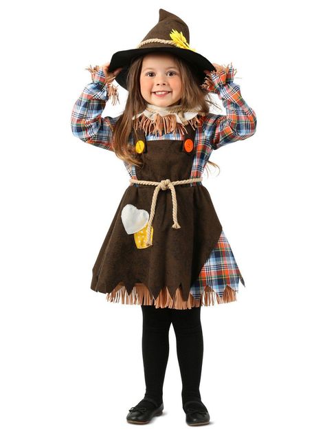 Scarecrow Dress, Diy Scarecrow Costume, Halloween Costumes Scarecrow, Scarecrow Hat, Scarecrow Costume, Girl Patches, Costume Bags, The Scarecrow, Vibrant Dress