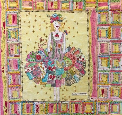 Collage Dress, Deer Quilt, Laura Heine, Quilt Dress, Indian Quilt, Creative Textiles, Colorful Quilts, The Kit, Oh Deer