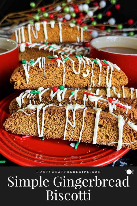 Gingerbread Biscotti are perfect treats or gifts for the holidays! This recipe is loaded with gingerbread flavor and ready to dip in that piping hot coffee. #gingerbread #holiday #christmas Gingerbread Biscotti Recipe, Gingerbread Protein, Gingerbread Biscotti, Biscotti Recipe, Christmas Week, Dinner Snacks, Easy Delicious Recipes, Recipes For Breakfast, Easy Delicious