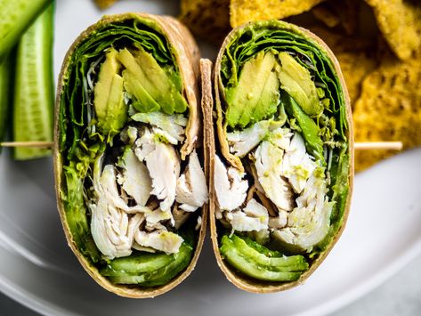 Green Goddess Chicken, Wraps Recipes Easy, Health Meal Plan, Lunch Healthy, Lunch Wraps, Mini Cucumbers, Greek Salad Pasta, Chicken Wrap, Healthy Substitutions