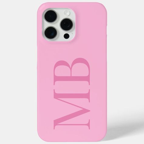 Elegant Pink Minimalist Initial Monogram Case-Mate iPhone Case Initial Phone Case, Pink Minimalist, Pink Phone Case, Personalize Iphone Case, Pink Phone, Initial Monogram, Personalized Iphone, Pink Phone Cases, Tech Design