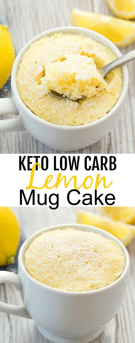 Keto Lemon Mug Cake, Lemon Mug Cake, Postre Keto, Keto Mug Cake, Low Carb Low Sugar, Keto Brownies, Lemon Flavor, Mug Recipes, Keto Cheesecake