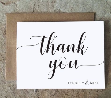 Personalized Thank You Cards - Wedding Graduation All occassion Thank You Notes - Black and White Thank Yous Script  - set of 10+ by ArtsyNikki on Etsy Thank You Notes Graduation, Thank You Font, Cards Black And White, Graduation Images, Graduation Thank You Cards, Thank You Card Design, Personalized Thank You Cards, Thank You Letter, Classic Card