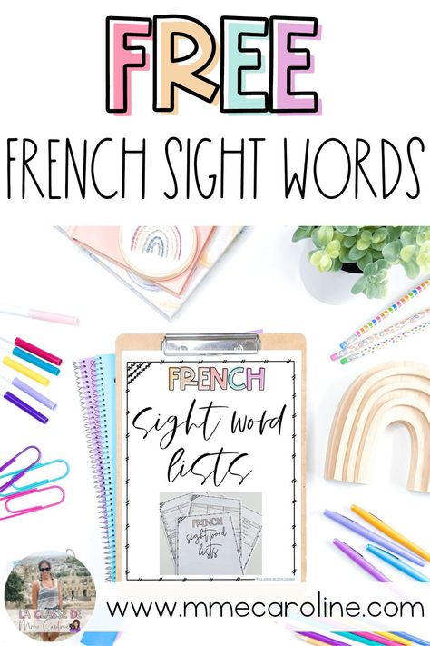 French Sight Words Kindergarten, Core French Activities, French Sight Words, French Phonics, Free French Lessons, French Printable, French Practice, French Ideas, French Reading