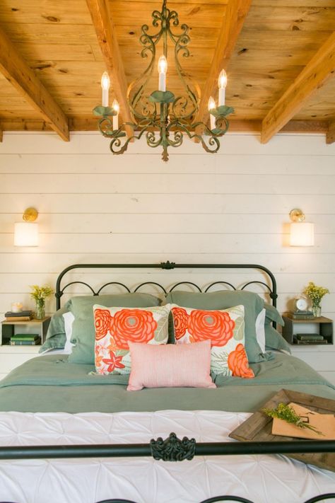 Ceiling Shiplap, Guest Quarters, A Thoughtful Place, Magnolia Farms, Empty Nesters, Farmhouse Master, Bedding Pillows, Bedroom Ceiling, Night Stands