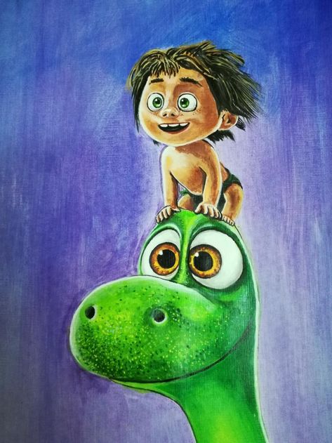 the Good dinosaur by poojarp on DeviantArt The Good Dinosaur Spot, Disney Canvas Paintings, Disney Dinosaur, Dinosaur Sketch, Good Dinosaur, Disney Canvas Art, Disney Canvas, Disney Paintings, A Level Art Sketchbook