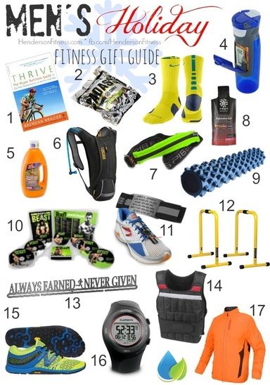 Men's Fitness Holiday Gift Guide.  Love this list! Workout Gifts For Men, Gifts For Gym Lovers Men, Celebration Recipes, Fitness Gifts For Men, Fitness Gift Guide, Holiday Fitness, Dinner Diet, Mens Fitness Motivation, Holiday Workout