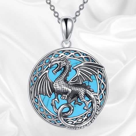 Dragon Medallion, Celtic Necklace, Dragon Necklace, Silver Dragon, Dragon Pendant, Necklace For Women, Necklace Jewelry, Necklace Designs, Meaningful Gifts