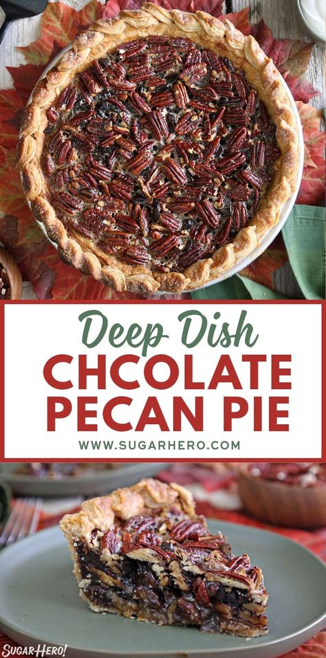 Pecan Pie Video, Deep Dish Pecan Pie, Fudge Pecan Pie, Chocolate Pecan Pie Recipe, Best Pecan Pie, Favorite Pie Recipes, Bruschetta Ingredients, Applesauce Cake, Chocolate Pecan Pie