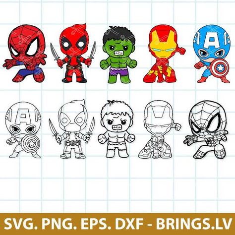 Captain America Svg, Hulk Svg, Avengers Svg, Superhero Christmas, Superhero Stickers, Superhero Svg, Baby Marvel, Marvel Paintings, Spiderman Svg