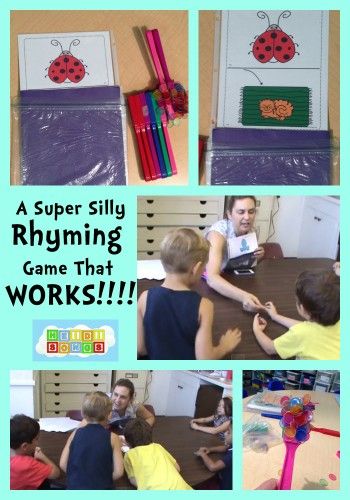 A Super Silly Rhyming Game that WORKS!  #kindergarten Rhyming Practice, Rhyming Activities Preschool, Preschool Rhyming, Kindergarten Rhyming, Rhyming Kindergarten, Rhyming Word Game, Rhyming Words Activities, Prek Literacy, Rhyming Games