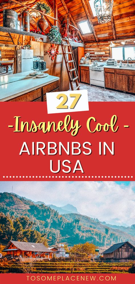 Cool Airbnb In The Us, Best Air Bnb United States, Unique Us Vacations, Romantic Airbnb United States, Best Airbnbs In The Us, Cool Airbnbs, Unique Vacations In The Us, Christmas Airbnb, Honeymoon Airbnb