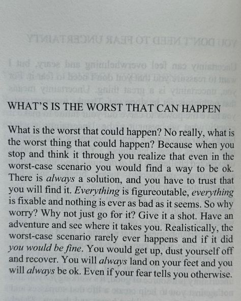 🤍 Everything is figureoutable . . Everything Is Figureoutable, Worst Case Scenario, In My Life, Things To Think About, Vision Board, My Life, Quotes, Quick Saves