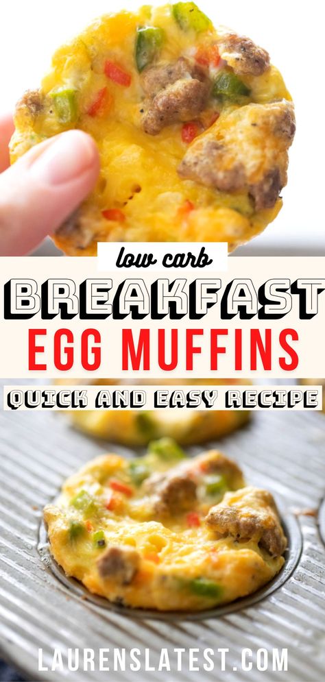 Healthy Egg Muffins, Low Carb Breakfast Muffins, Quick Low Carb Breakfast, Low Carb Egg Muffins, Egg Muffins Healthy, Breakfast Egg Muffins, Egg Muffins Recipe, Dinner Recipes Healthy Low Carb, Muffins Breakfast