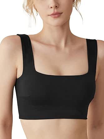 Airsong Womens Sports Bras Square Neck Longline Bralette Padded Removable Workout Crop Tank Tops Yoga Active Gym Bra M-3XL Gym Bra, Padded Bralette, Womens Sports, Lounge Lingerie, Everyday Bra, My Goals, Bra Lingerie, Sports Bras, Cropped Tank Top