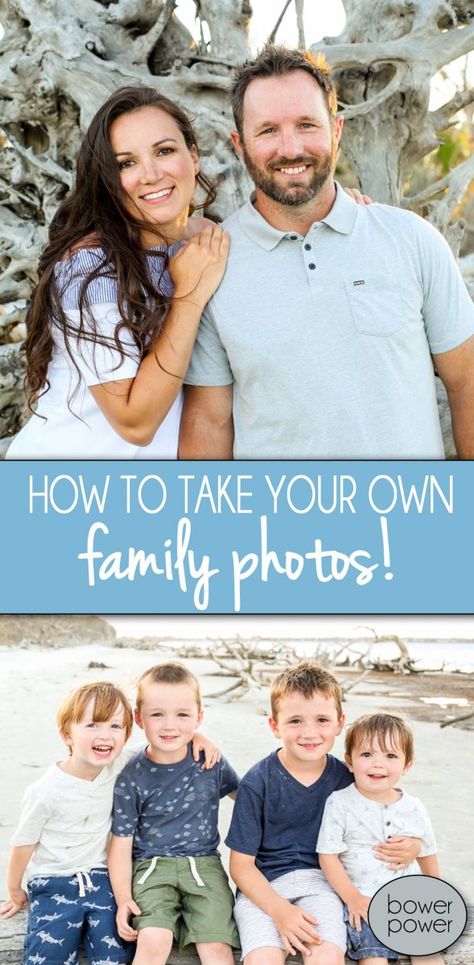 Check out our best tips and tricks for taking your own Family Photos - Bower Power Blog Large Family Poses, Large Family Photos, Sibling Poses, Outdoor Family Photos, Family Photoshoot Outfits, Family Christmas Pictures, Family Beach Pictures, Family Photo Pose, Toddler Photography