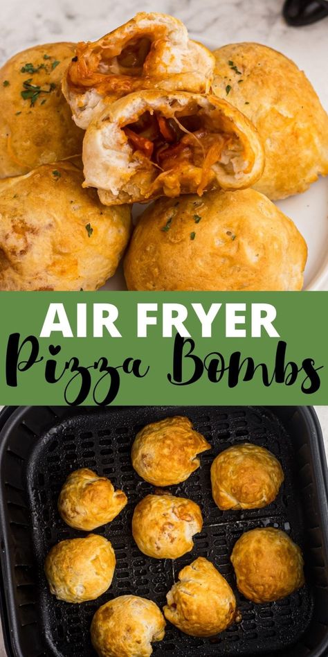 Air Fry Pizza Bites, Air Fryer Pizza Bombshell, Air Fried Pizza Bites, Air Fryer Biscuit Pizza, Air Fryer Pizza Balls, Pizza Balls, Pizza Bomb, Air Fryer Pizza, Pizza Ball