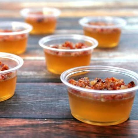 Bacon Bourbon Apple Jello Shots are the best late summer party starter! They are the perfect way to cool you down after a hot day of playing in the sun! #BreadBoozeBacon #bourbon #bacon Apple Jello Shots, Bourbon Birthday, Whiskey Tasting Party, Bourbon Party, Whiskey Party, Thanksgiving Games For Adults, Apple Bourbon, Bourbon Tasting, Jell O Shots