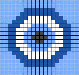 Pixel Art Evil Eye, Evil Eye Cross Stitch Pattern, Evil Eye Pixel Art, Y2k Pixel Art, Cute Pixel Art Easy, Cute Pixel Art Aesthetic, Lucky Aesthetic, Eyes Pattern, Graph Paper Drawings