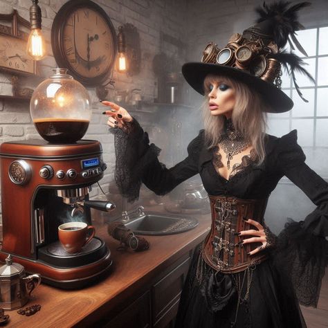 Steam Punk Witch, Witches Costume, Punk Witch, Steampunk Witch, Steampunk Costumes, Mode Steampunk, Steampunk Women, Halloween Artwork, Morning Gif