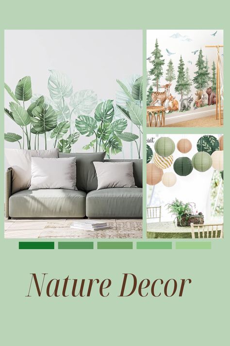 Transform your room into a beautiful nature themed space! 🍃✨ Explore our simplistic hand-picked designs that would make any room feel like you're in nature! 🌿 #roomideas #roomdecor #green #nature #naturalistic #naturalistichomedecor #homedecor #homedesign Nature Themed Room, Themed Room Decor, Themed Room, Green Nature, Nature Themed, Nature Decor, Room Themes, In Nature, Beautiful Nature