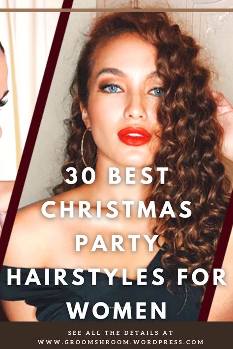 Christmas comes once in a year and you have to get new haircut since it’s not Christmas but the New Year eve as well which is a week ahead. May be you have overcome the dilemma of choosing outfits for the Christmas party but what about the hairstyle? Here we are presenting few 30 amazing Christmas party hairstyle for all the beautiful women. #newlook #hairmakeover #womenshairstyles #partyhairstyles Updo For Christmas Party, Hairstyles For A Christmas Party, New Year Party Hairstyle, Holiday Long Hairstyles, Work Christmas Party Hairstyles, Hair Styles For Holiday Party, Curly Hairstyles For Christmas Party, Hairstyle New Year, Xmas Hairstyles For Women