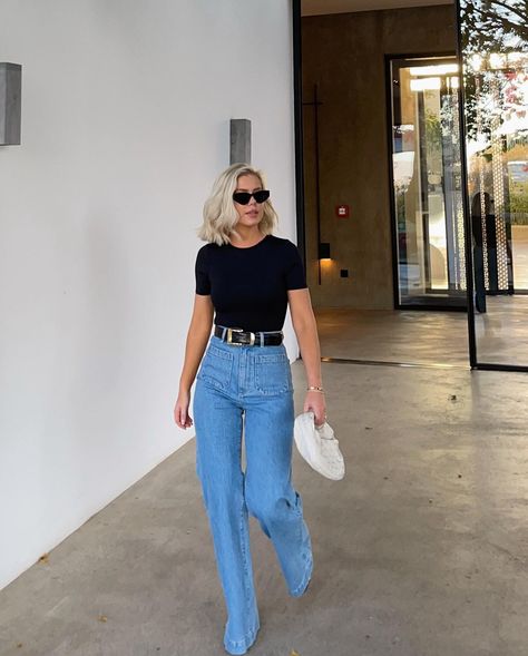 40s Mode, Comfy Spring Outfits, Elegantes Outfit Damen, Looks Jeans, Denim On Denim, Outfit Chic, Populaire Outfits, Outfit Jeans, Looks Street Style