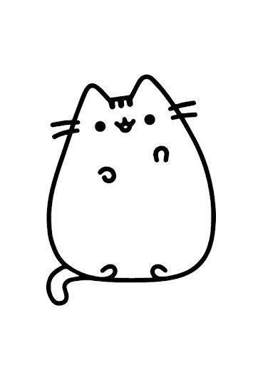 Cat Drawing Simple Easy Cute, Cute Cat Drawing Easy, Puppy Drawing Easy, Pusheen Coloring Pages, Simple Animals, Drawings To Trace, Illusion Tattoos, Optical Illusion Tattoos, Pusheen Cute